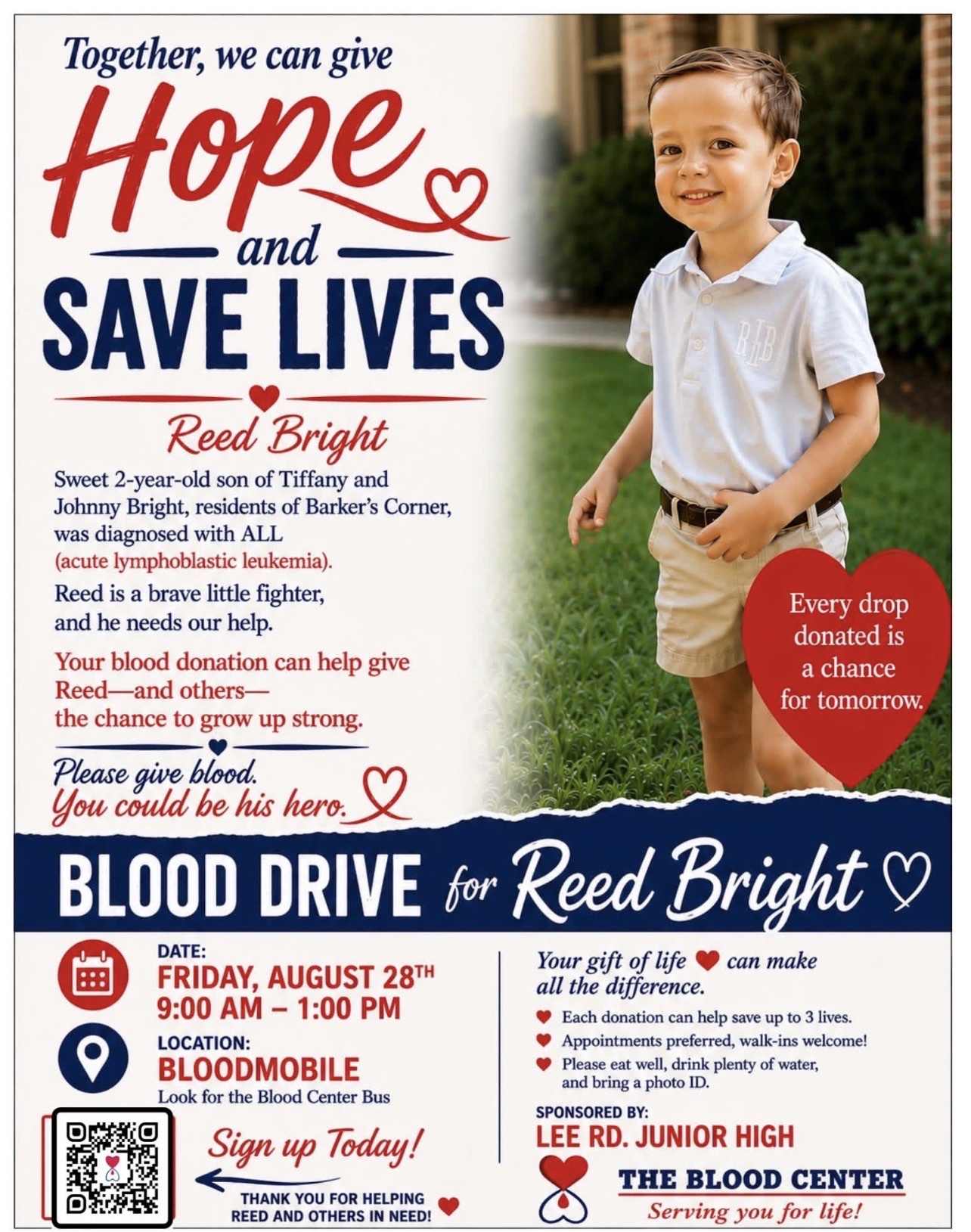BLOOD DRIVE for Reed Bright