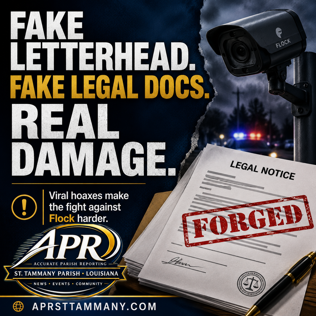 FAKE DOCUMENTS ARE NOT HELPING THE FIGHT AGAINST FLOCK