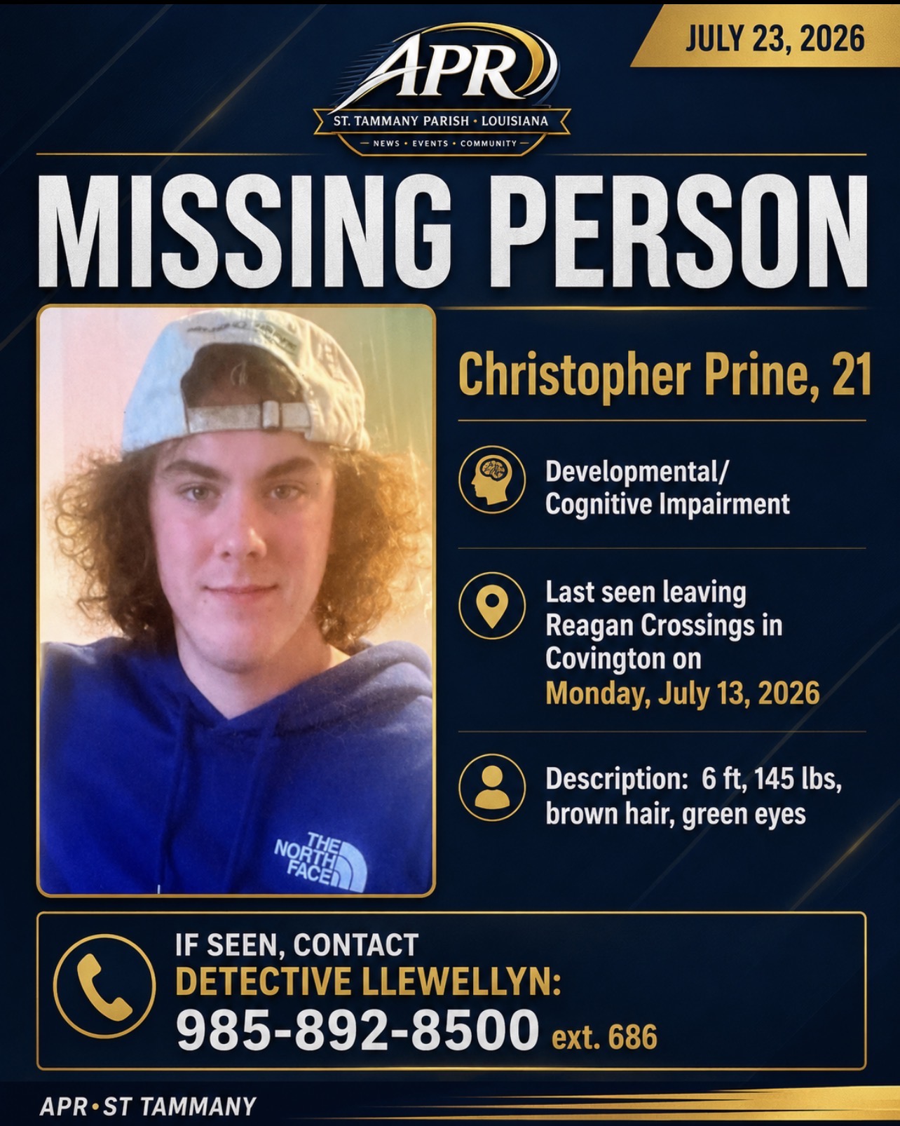 🚨 MISSING PERSON — COVINGTON