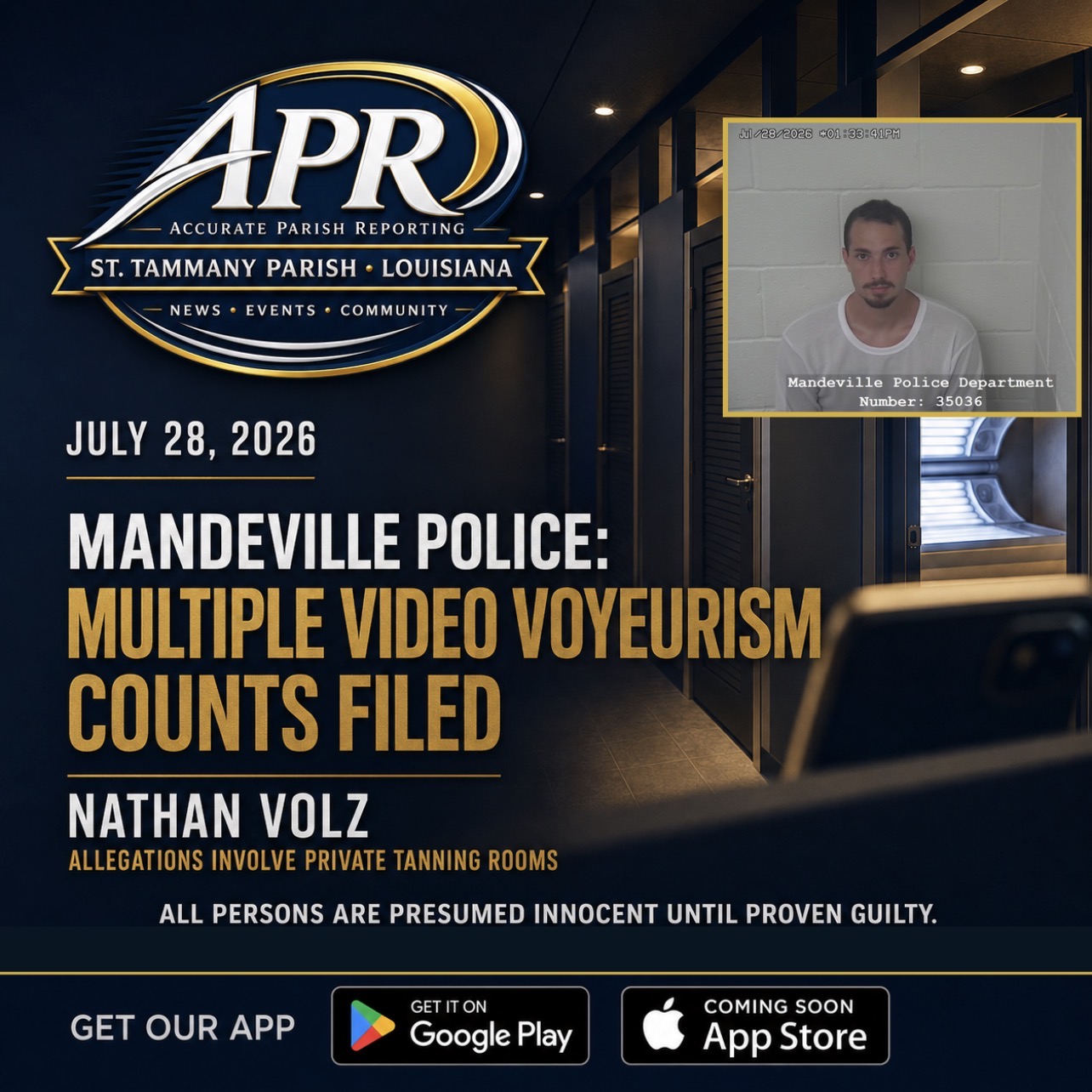 Mandeville Police Say Man Booked on Multiple Video Voyeurism Counts After Gym Investigation