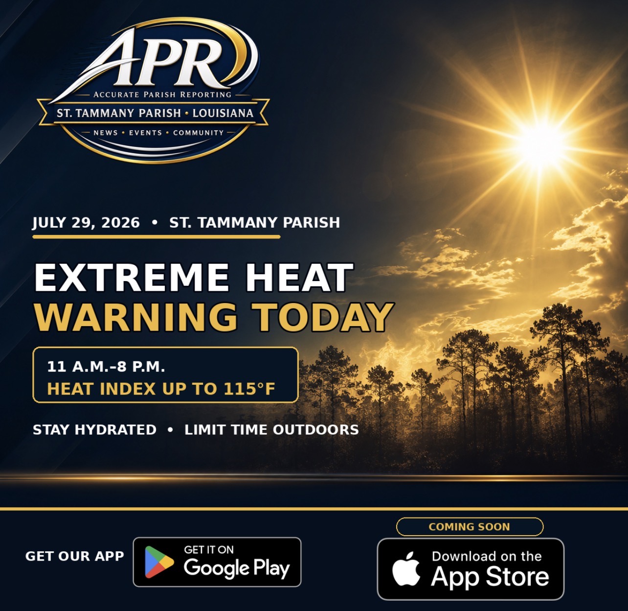 Extreme Heat Warning in Effect Today Across St. Tammany