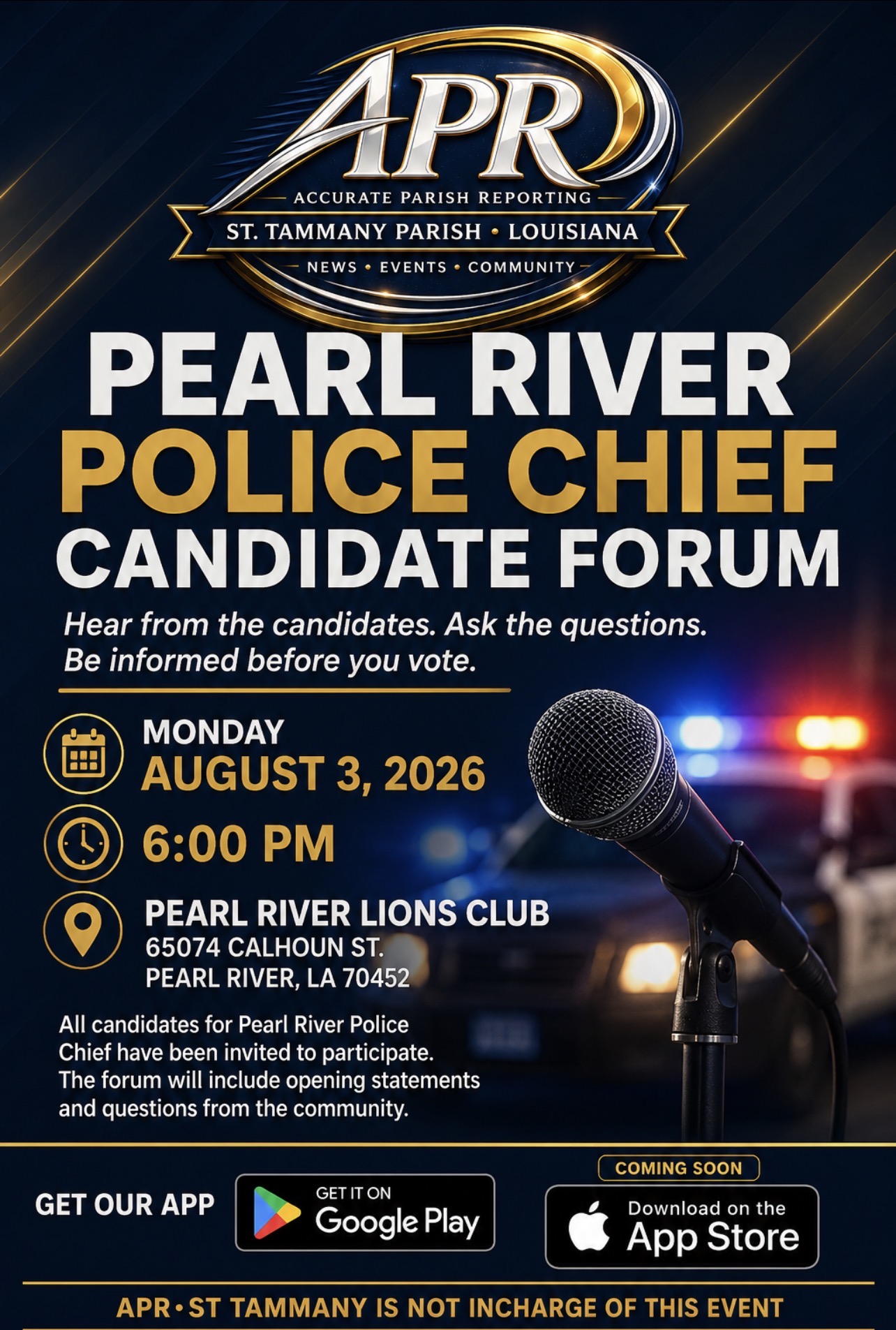 Pearl River Police Chief Candidate Forum Scheduled for August 3