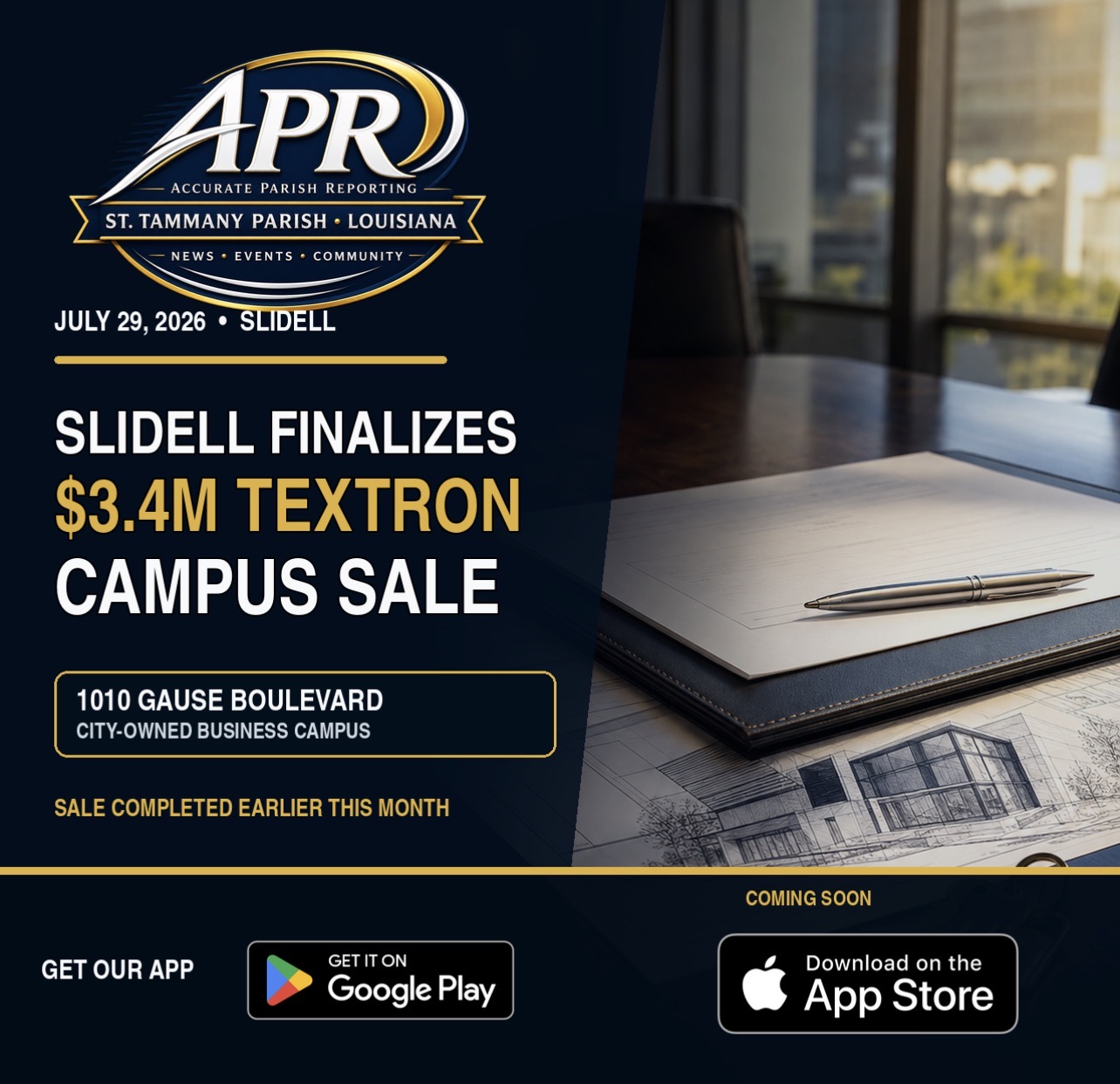 Slidell Finalizes $3.4 Million Sale of Gause Boulevard Campus to Textron Systems
