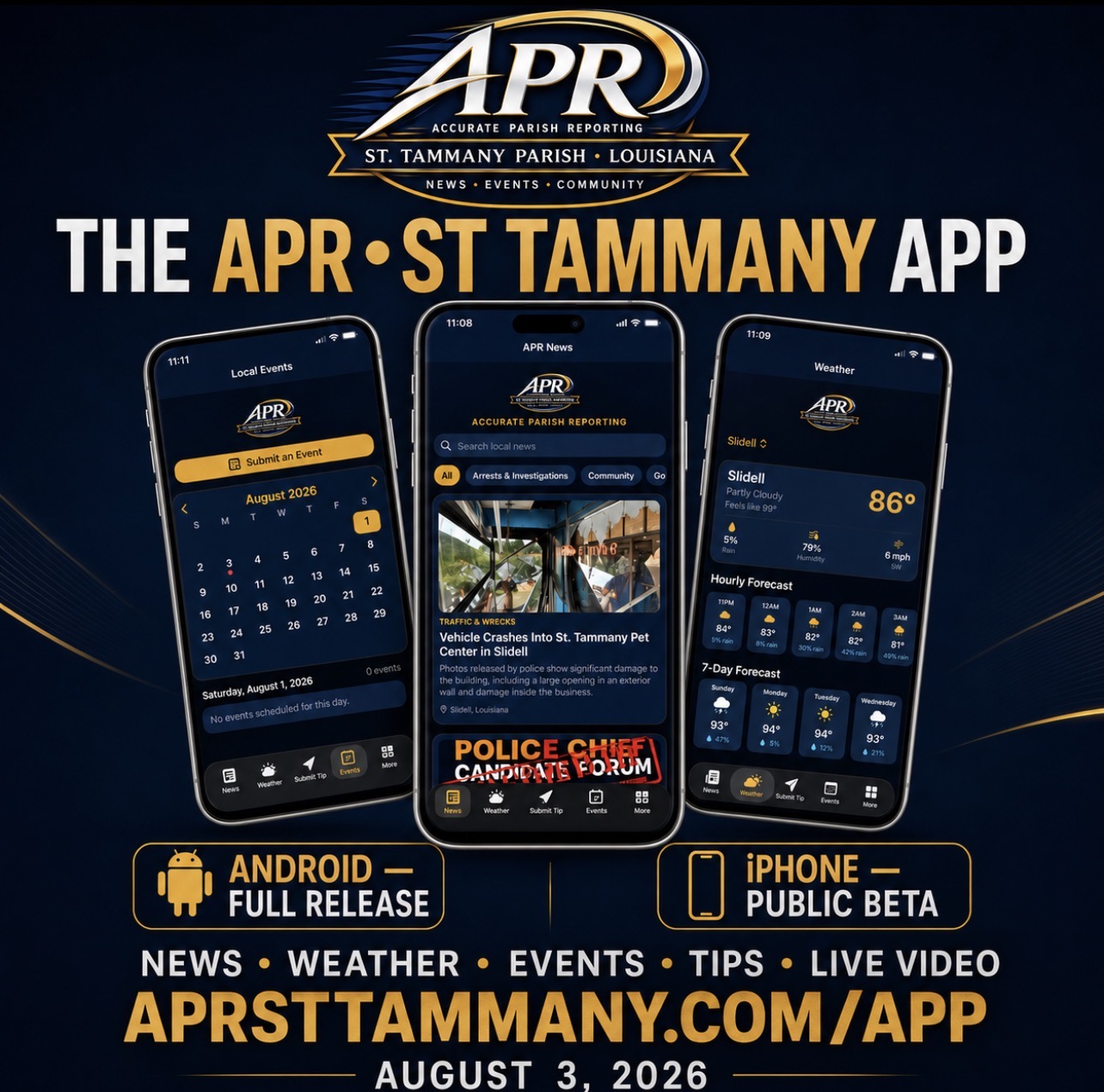 APR•ST TAMMANY APP NOW AVAILABLE FOR ANDROID AND iPHONE