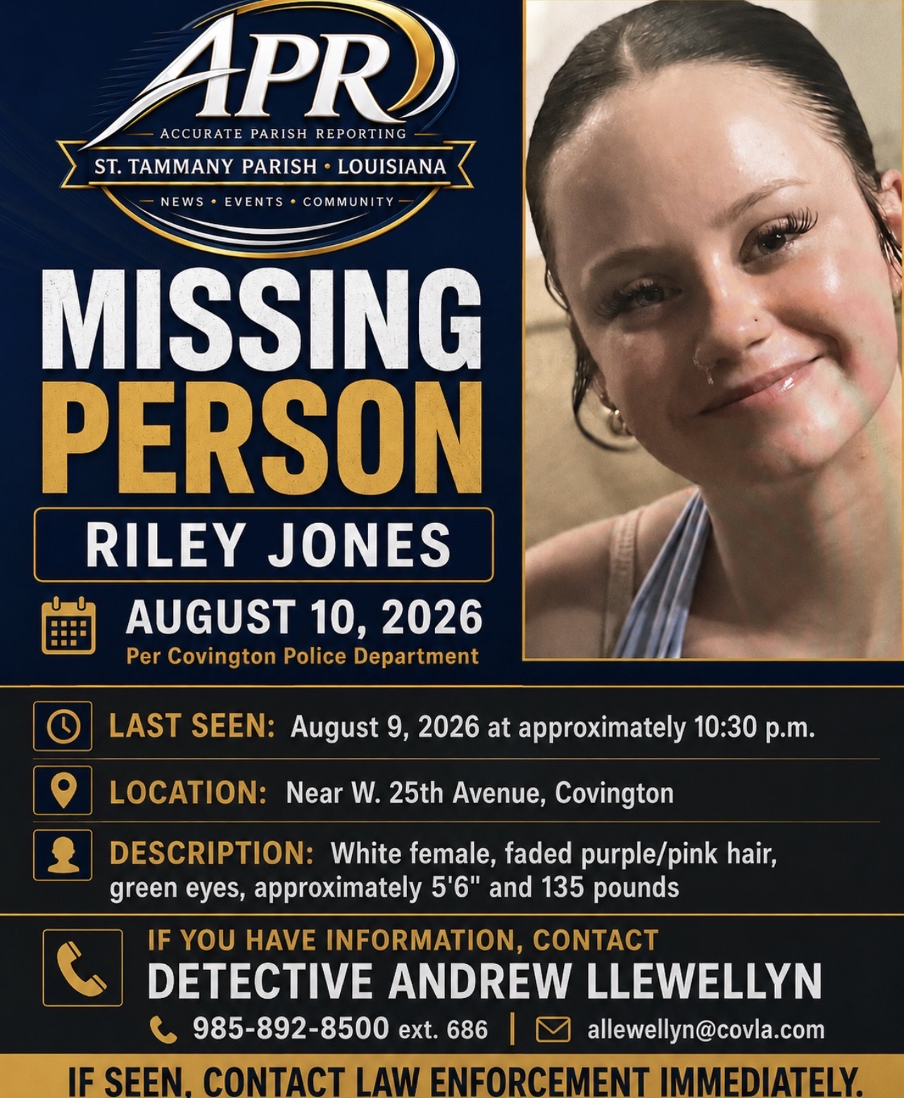 Covington Police Ask for Public’s Help Locating 15-Year-Old Runaway