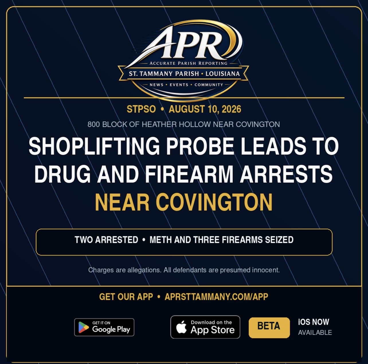 Covington-Area Shoplifting Investigation Leads to Drug and Firearm Arrests
