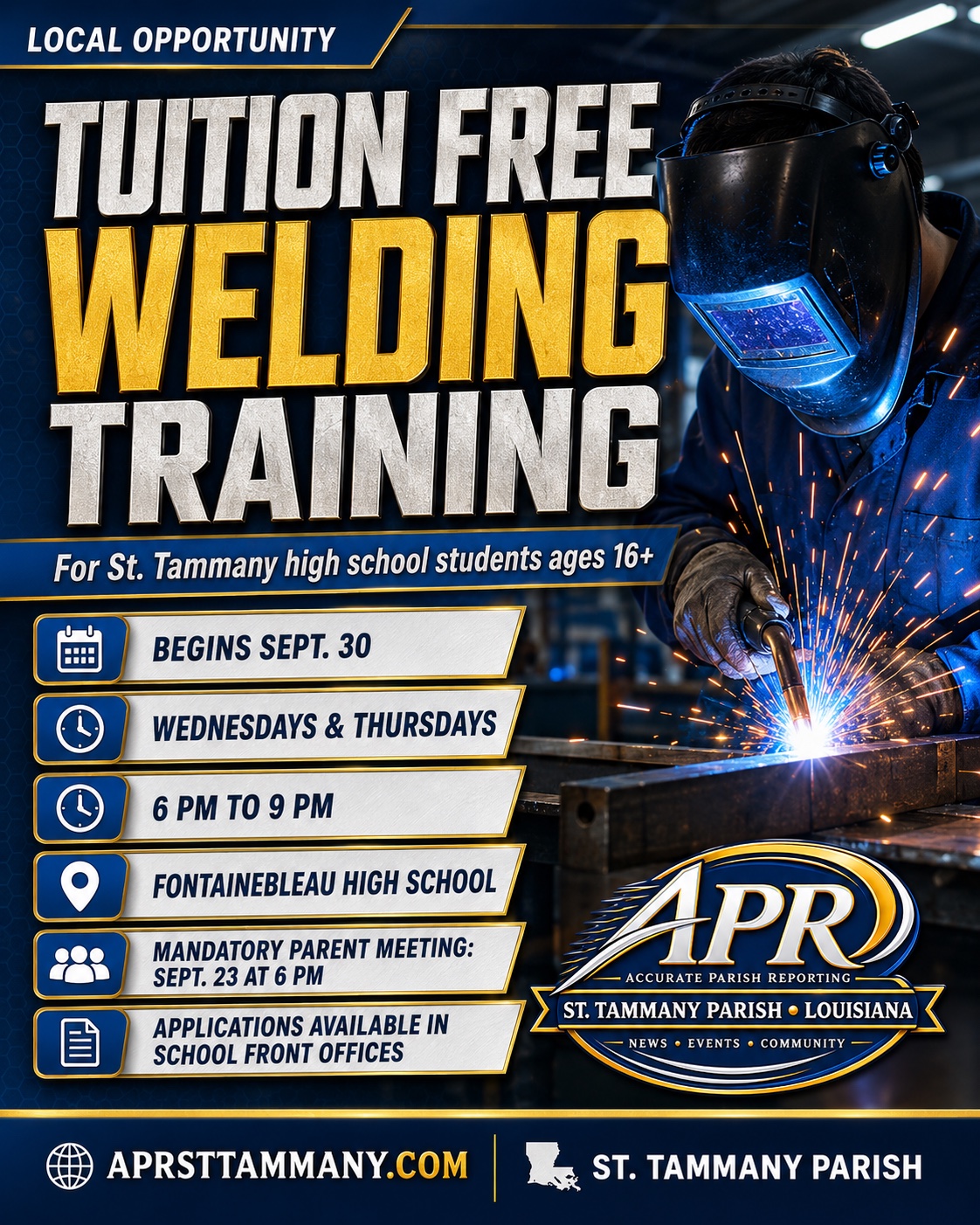 STPPS Expands Tuition Free Welding Training for High School Students