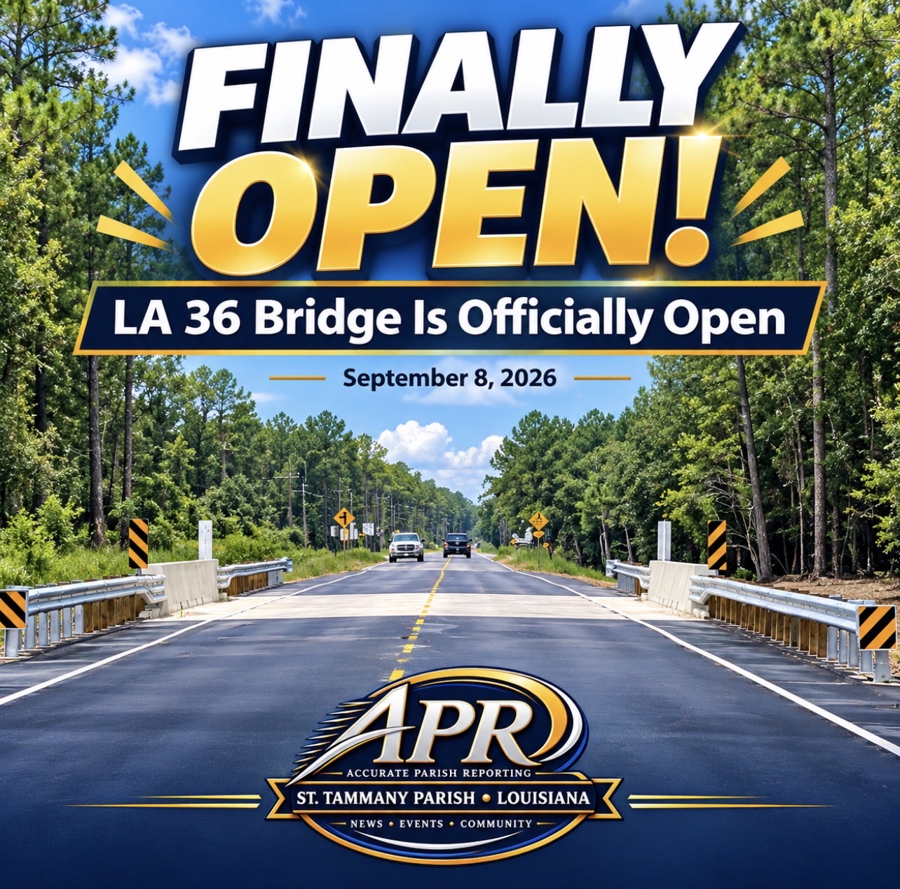 Read report: FINALLY Hwy 36 IS OPEN!