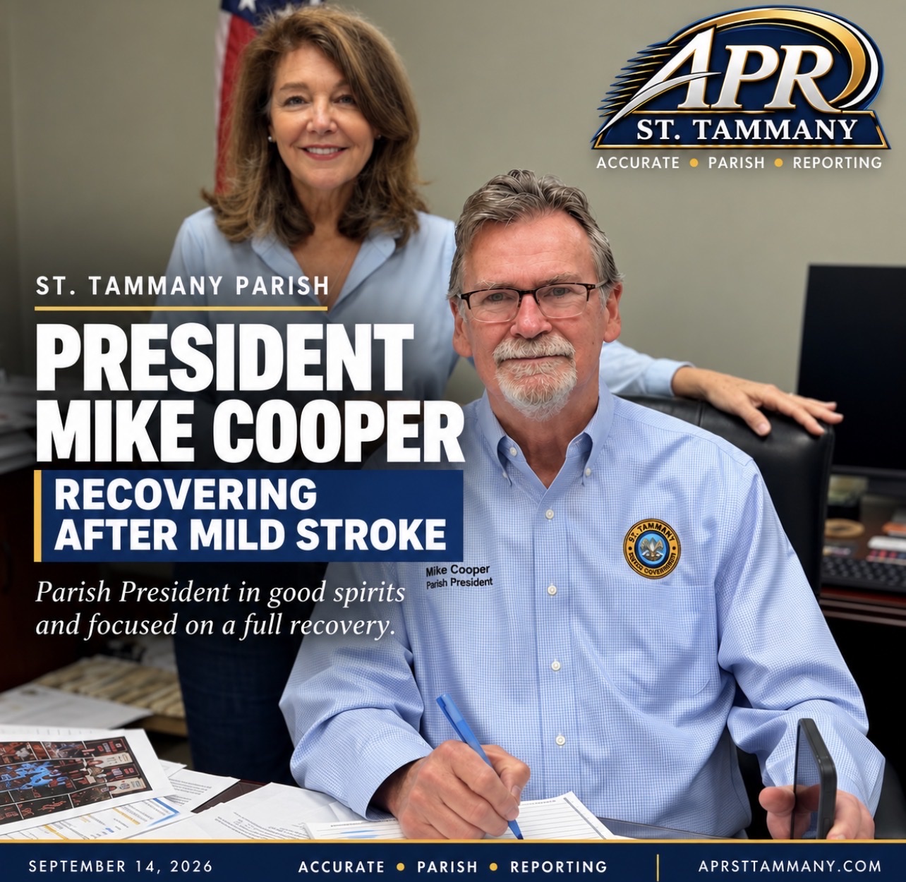 Read report: St. Tammany Parish President Mike Cooper Recovering at Home After Mild Stroke