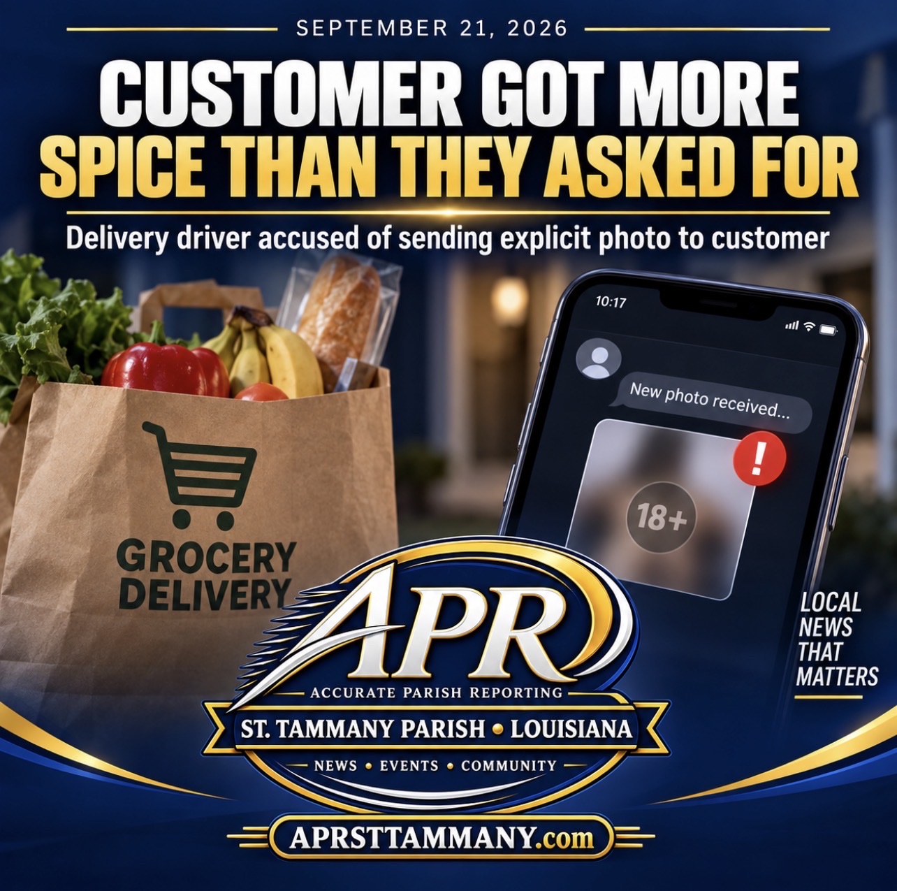 Delivery Driver Arrested After Allegedly Sending Explicit Photo to St. Tammany Customer