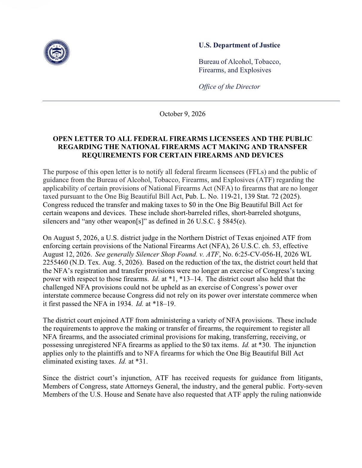 MAJOR SECOND AMENDMENT VICTORY: ATF ENDS ENFORCEMENT OF SBR AND SUPPRESSOR REGISTRATION REQUIREMENTS