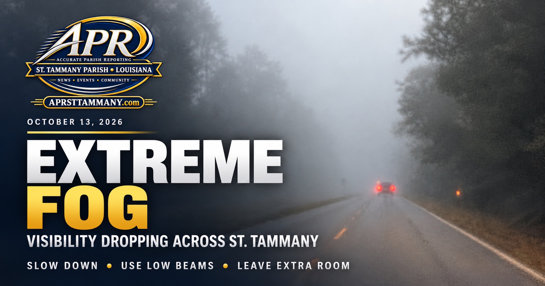 DENSE FOG ACROSS ST. TAMMANY THIS MORNING