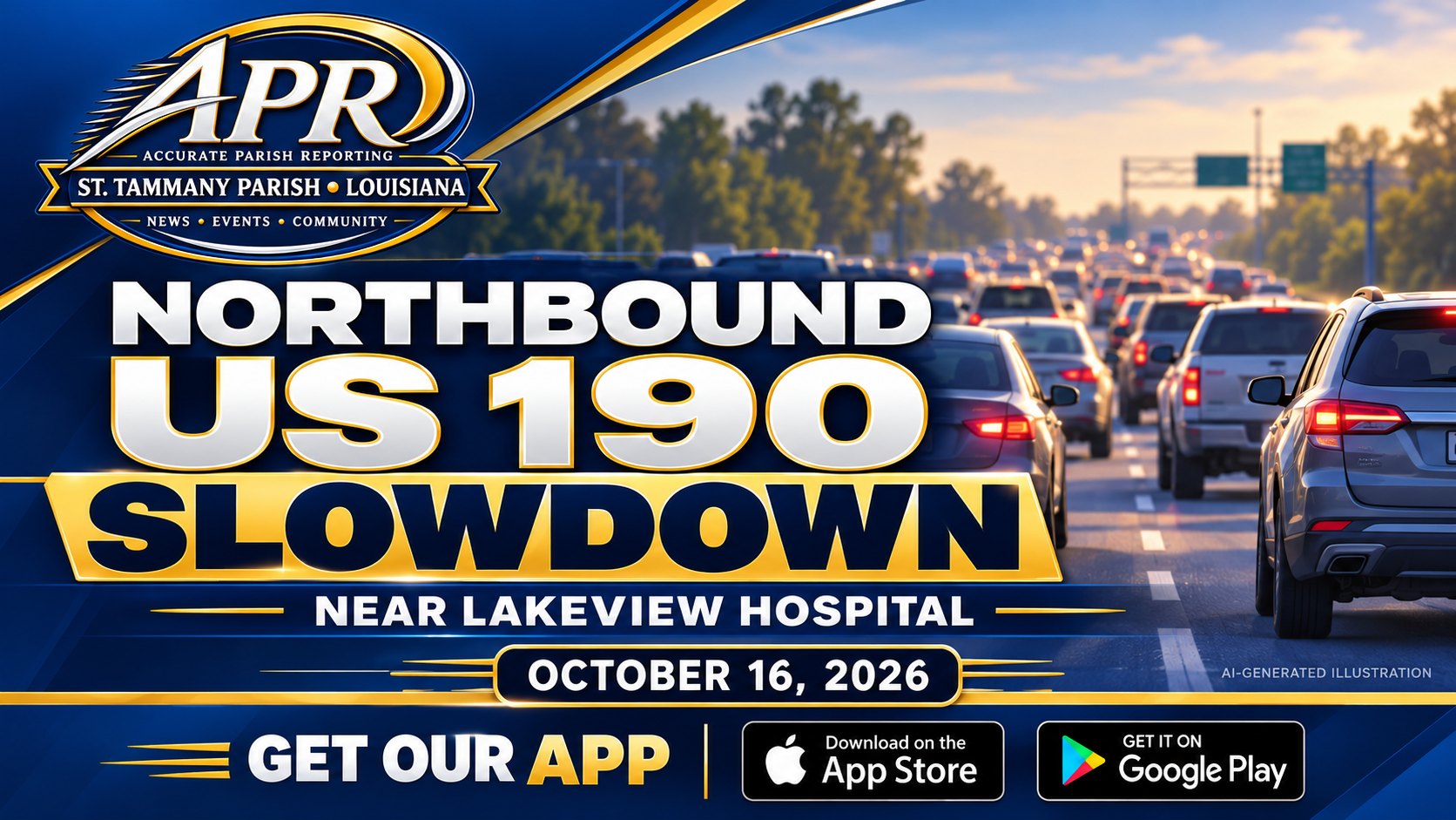US 190 Northbound Slowdown and Interstate 12 Exit 63 Closure Reported Friday